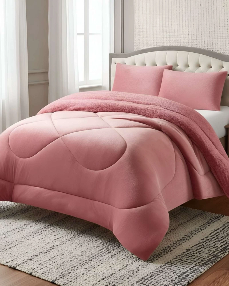 CUBRECAMA DE INVIERNO CON CHIPORRO DISEÑO LISO 2 PLAZAS - 3
