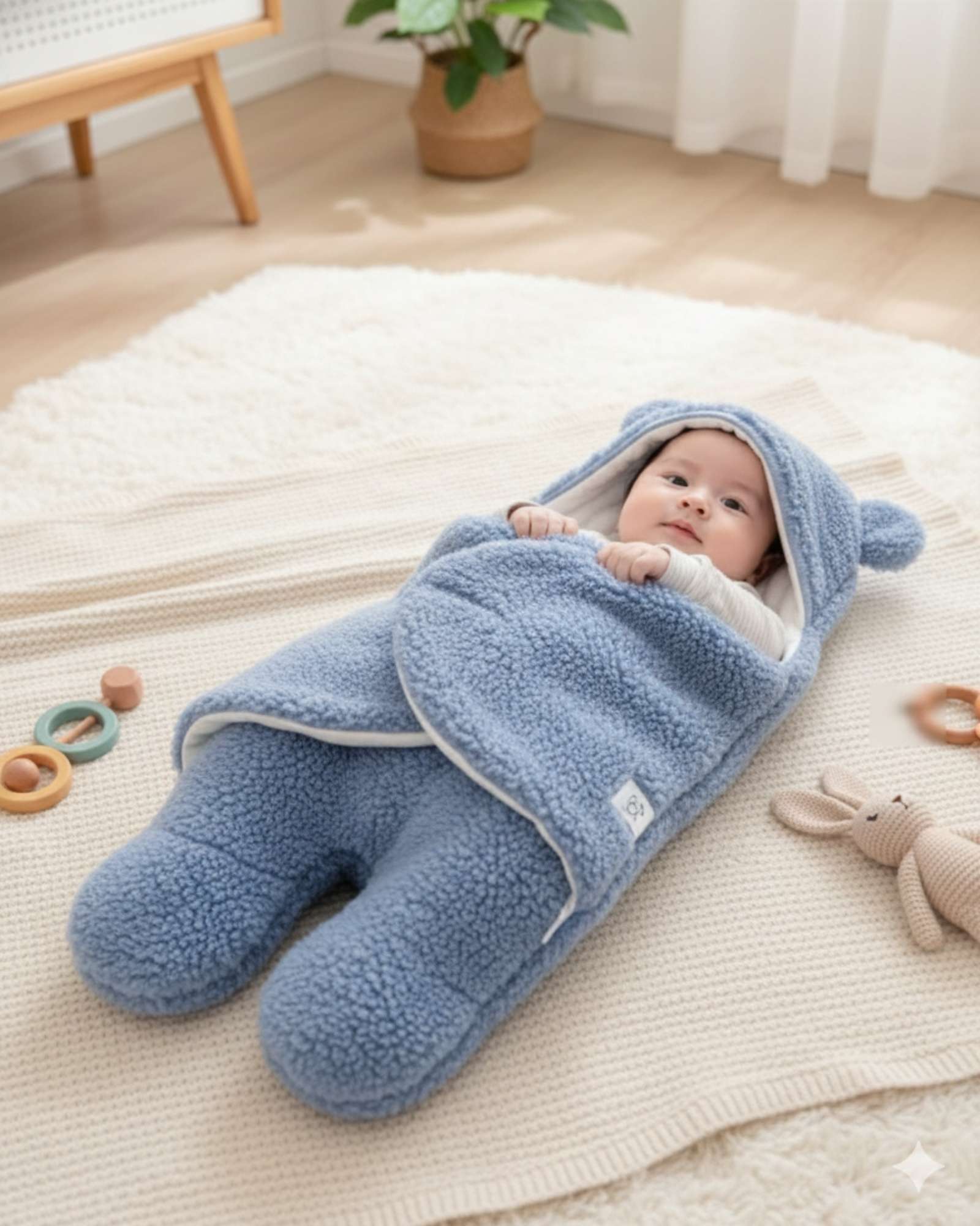 SACO DE DORMIR PARA BEBE  TALLA 6 AZUL - 2