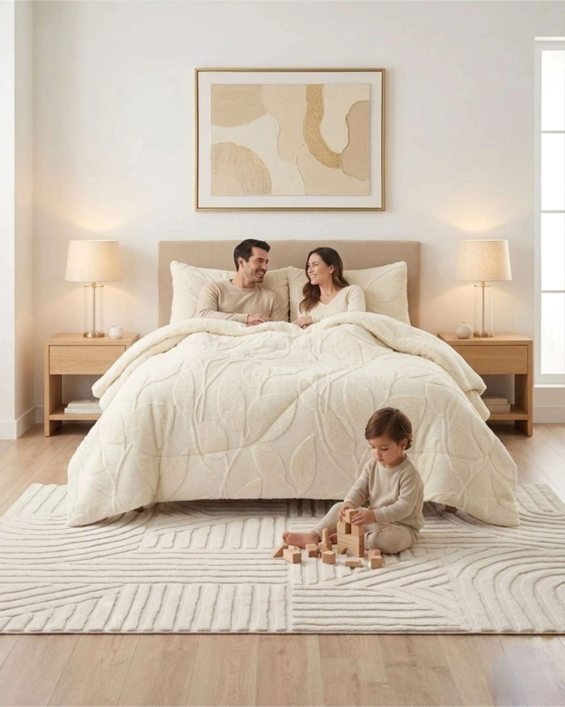 CUBRECAMA PLUMON SHERWOOD DE 2 PLAZAS CON FUNDAS DE ALMOHADA - 1