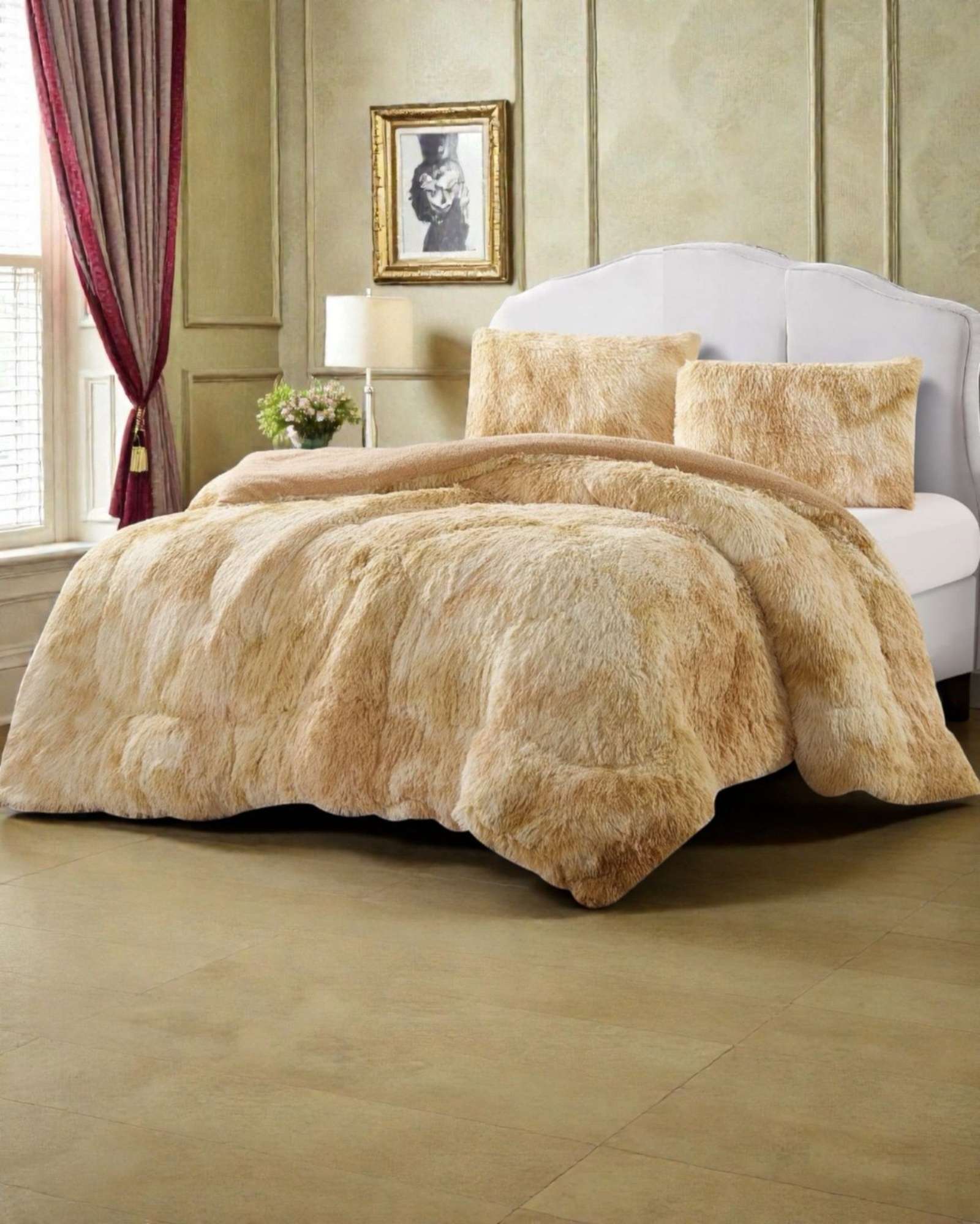 PLUMON CUBRECAMA 2 PLAZAS SHERPA PELUDO INVIERNO DISEÑO SUAVE - 4
