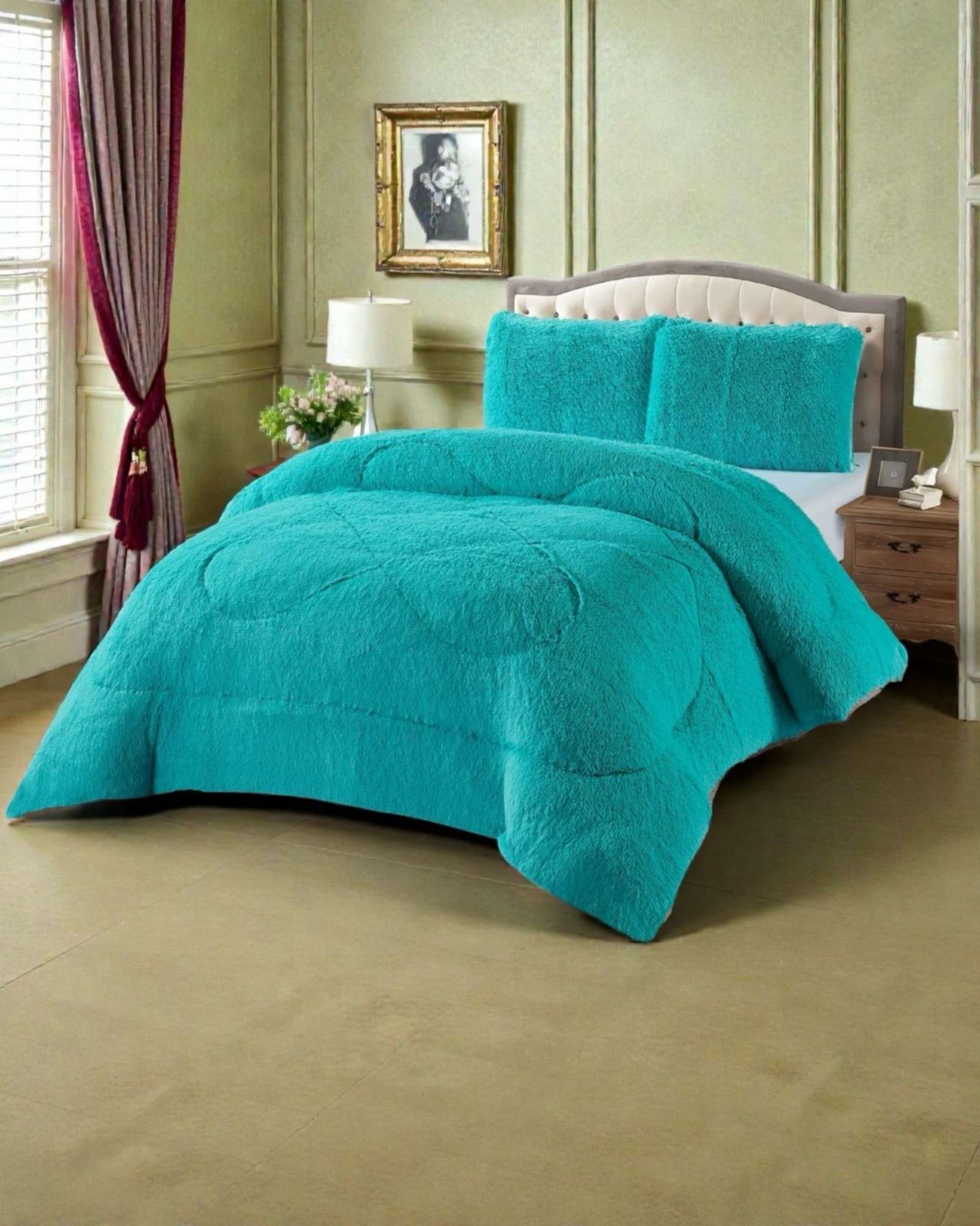 PLUMON CUBRECAMA 2 PLAZAS SHERPA PELUDO INVIERNO DISEÑO SUAVE - 4