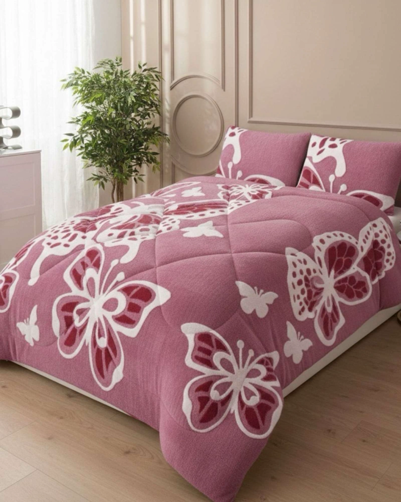 CUBRECAMA KING CHIPORRO DISEÑO MARIPOSA TE RMICO SUAVE - 4