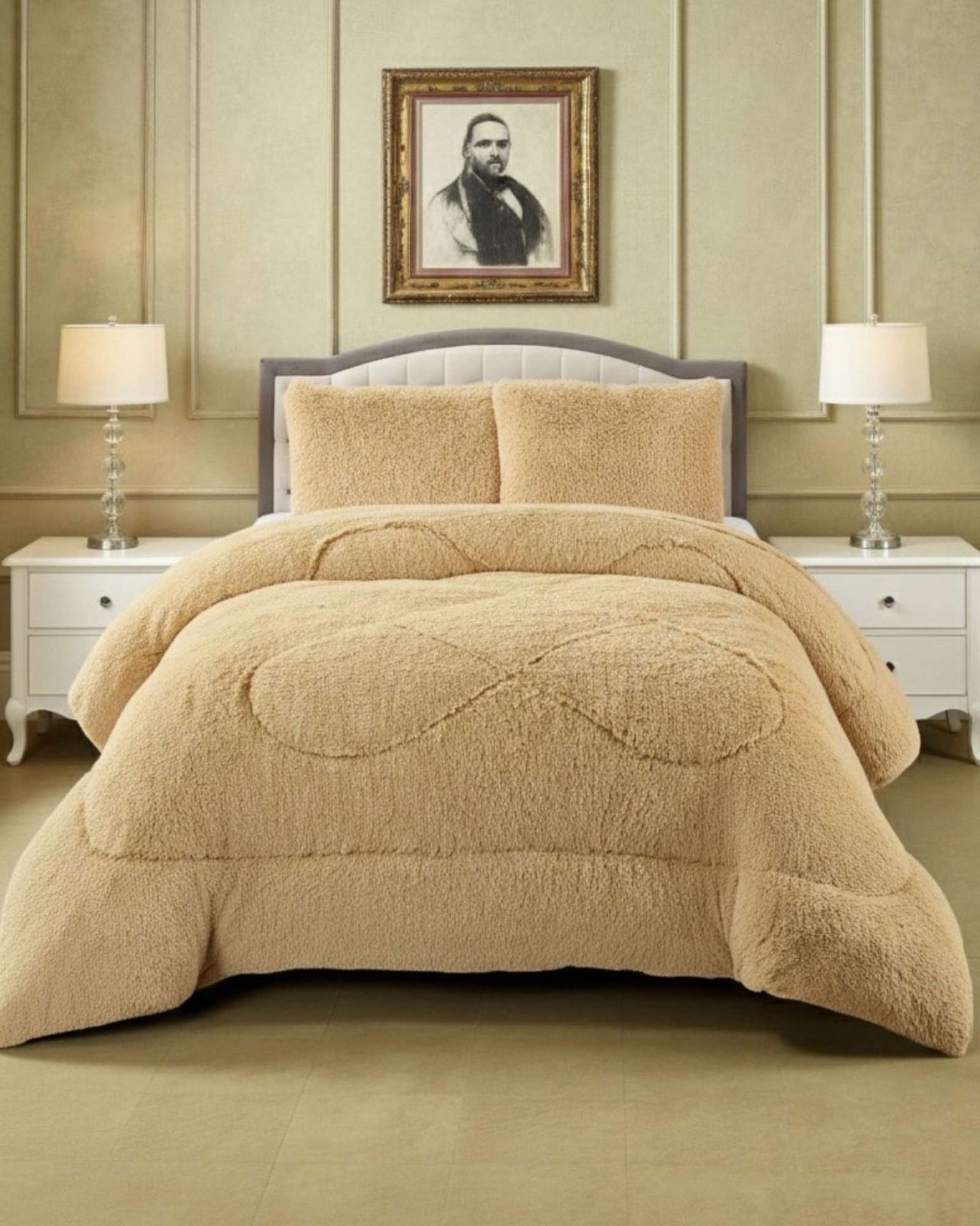 PLUMON CUBRECAMA 2 PLAZAS SHERPA PELUDO INVIERNO DISEÑO SUAVE - 3