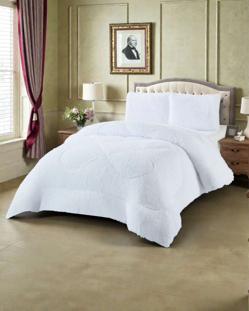 PLUMON CUBRECAMA 2 PLAZAS SHERPA PELUDO INVIERNO DISEÑO SUAVE - 4