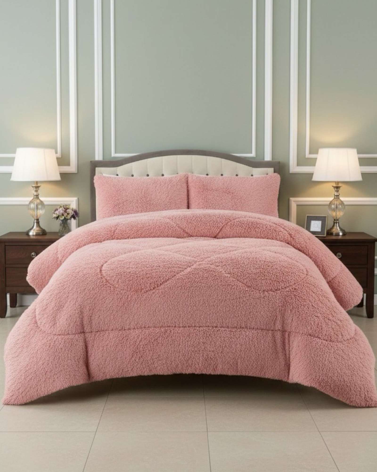 PLUMON CUBRECAMA 2 PLAZAS SHERPA PELUDO INVIERNO DISEÑO SUAVE - 3