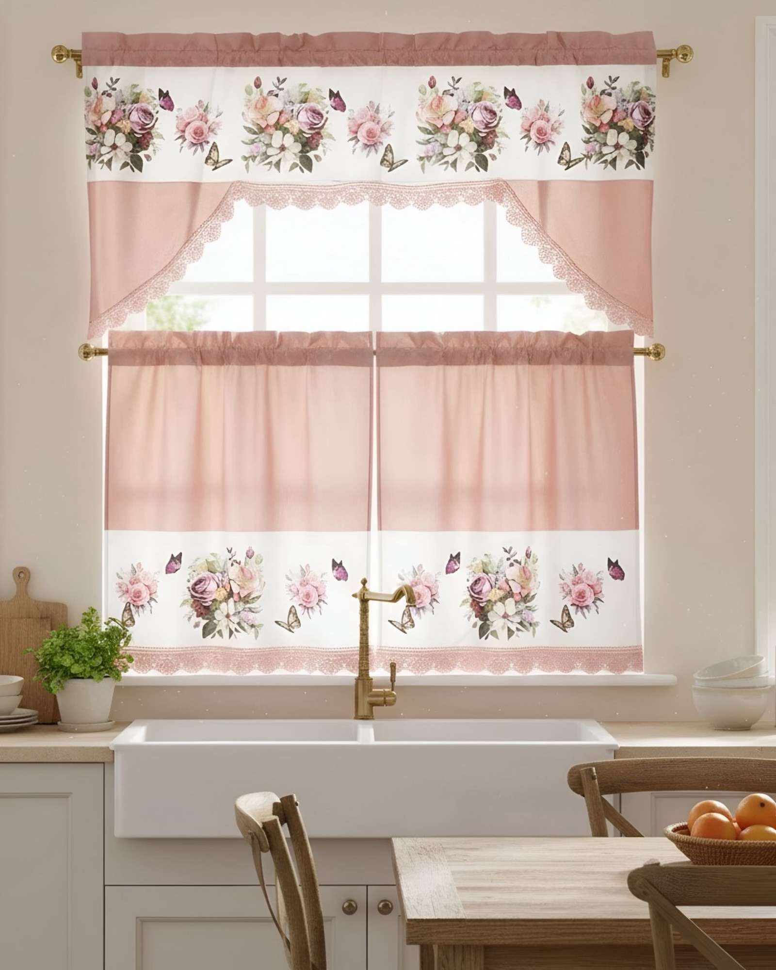 SET DE CORTINAS DE COCINA PACK DE 3 PIEZAS - 3