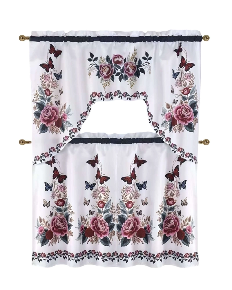 SET DE CORTINAS DE COCINA PACK DE 3 PIEZAS - 2