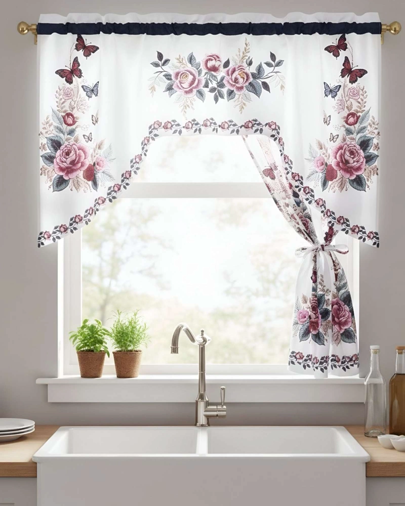 SET DE CORTINAS DE COCINA PACK DE 3 PIEZAS - 4