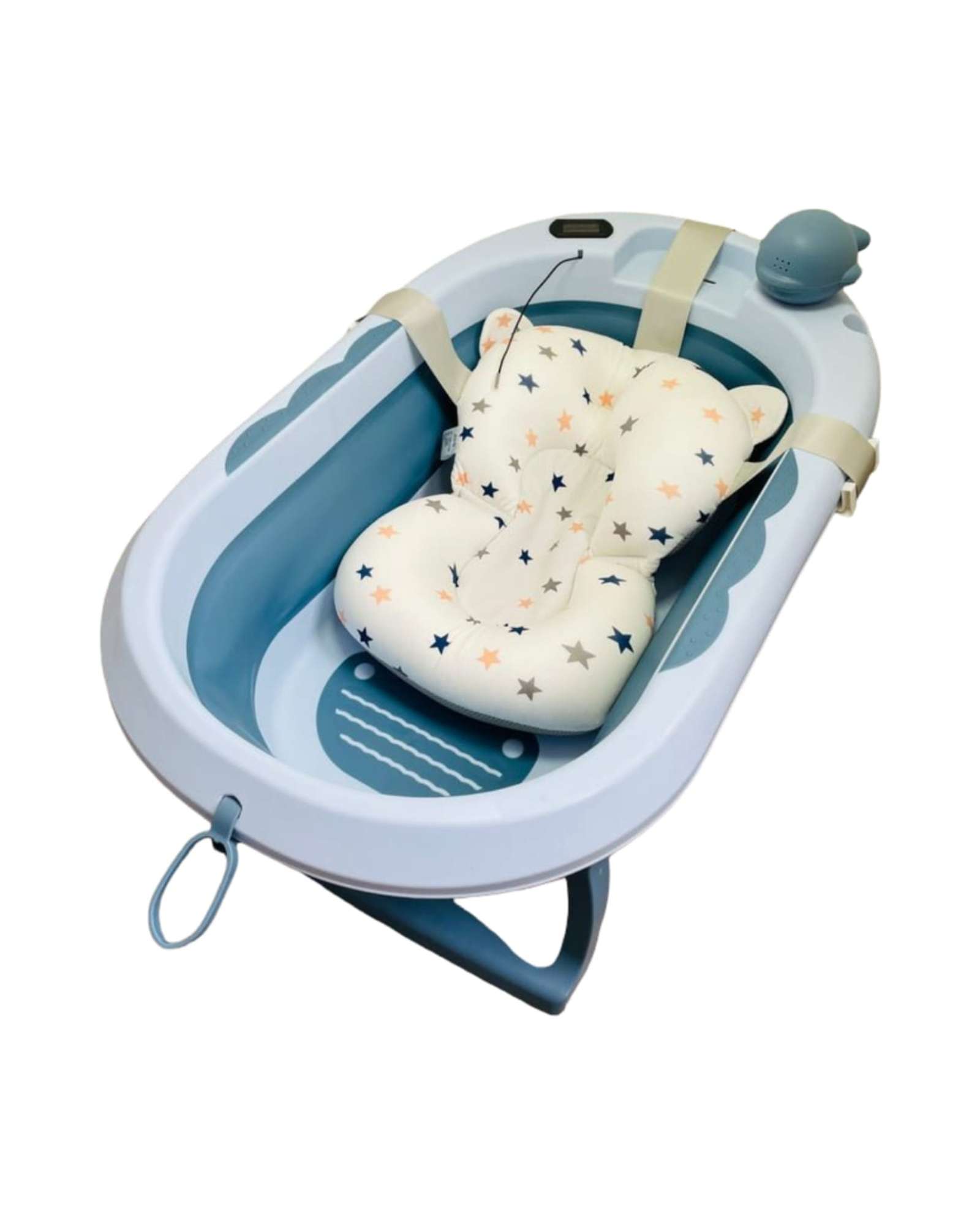 BAÑERA BEBE TINA PLEGABLE CON ACCESORIOS AZUL - 1