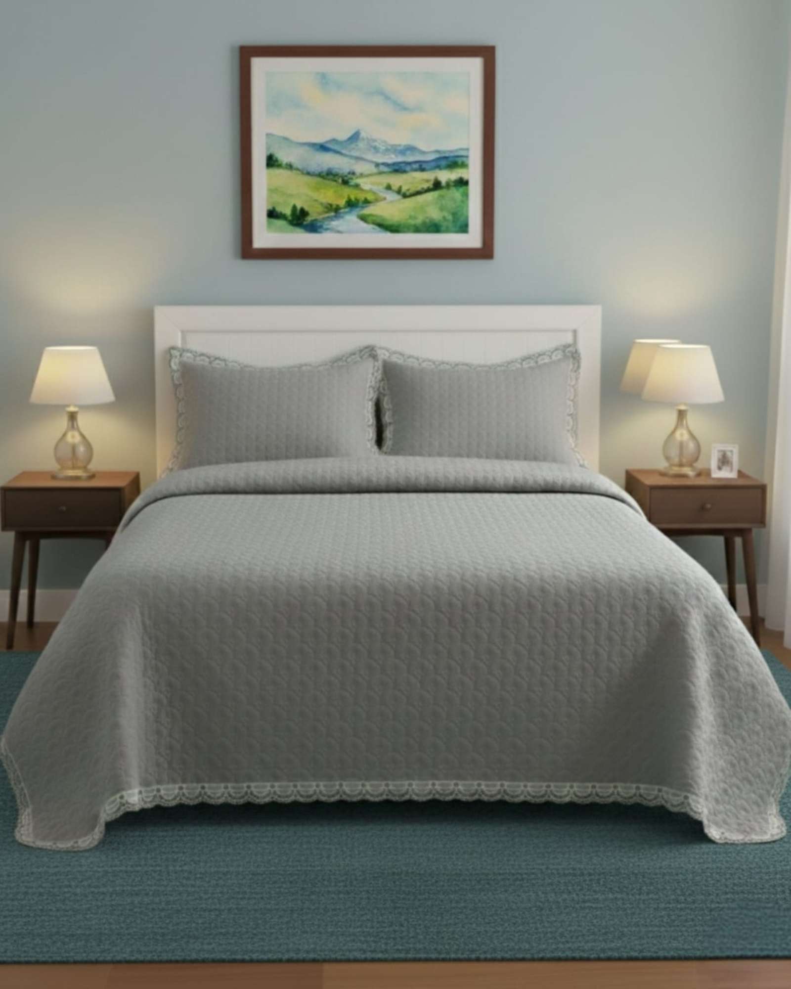 CUBRECAMAS QUILT BORDADOS 2 PLAZA EXTRA SUAVE - 2