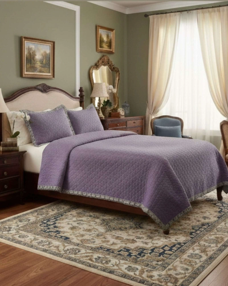 CUBRECAMAS QUILT BORDADOS 2 PLAZA EXTRA SUAVE - 2