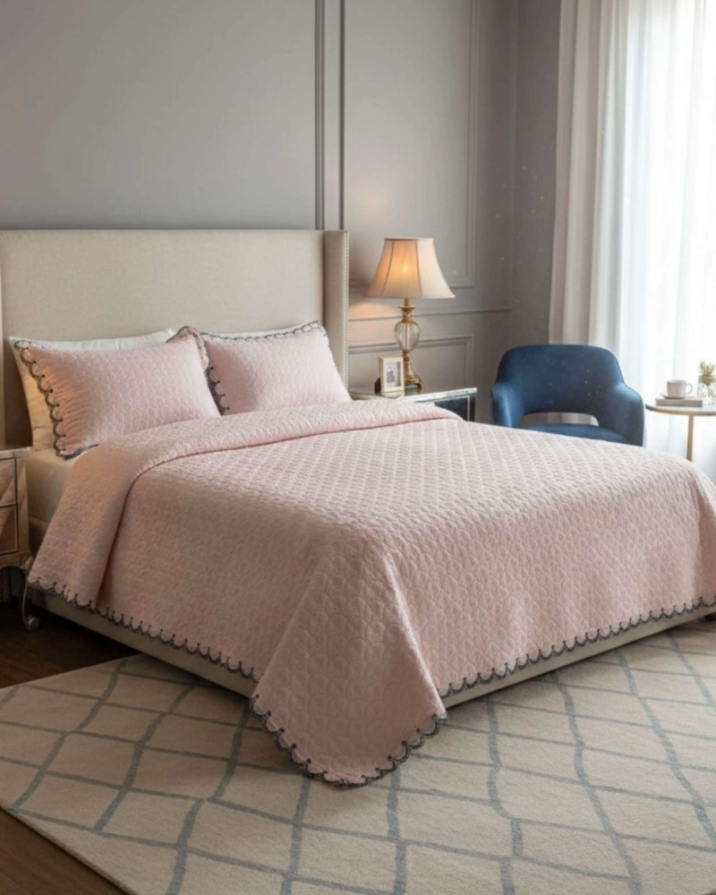 CUBRECAMAS QUILT BORDADOS 2 PLAZA EXTRA SUAVE - 6