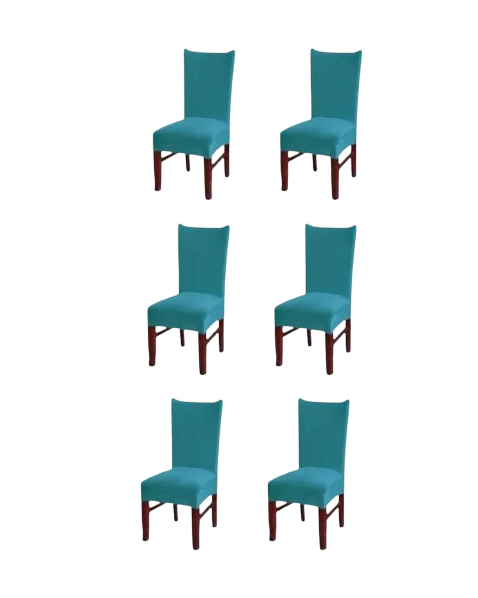 FUNDAS DE SILLAS ELASTICADAS DISEÑO LISO SET DE 6 PIEZAS - 1