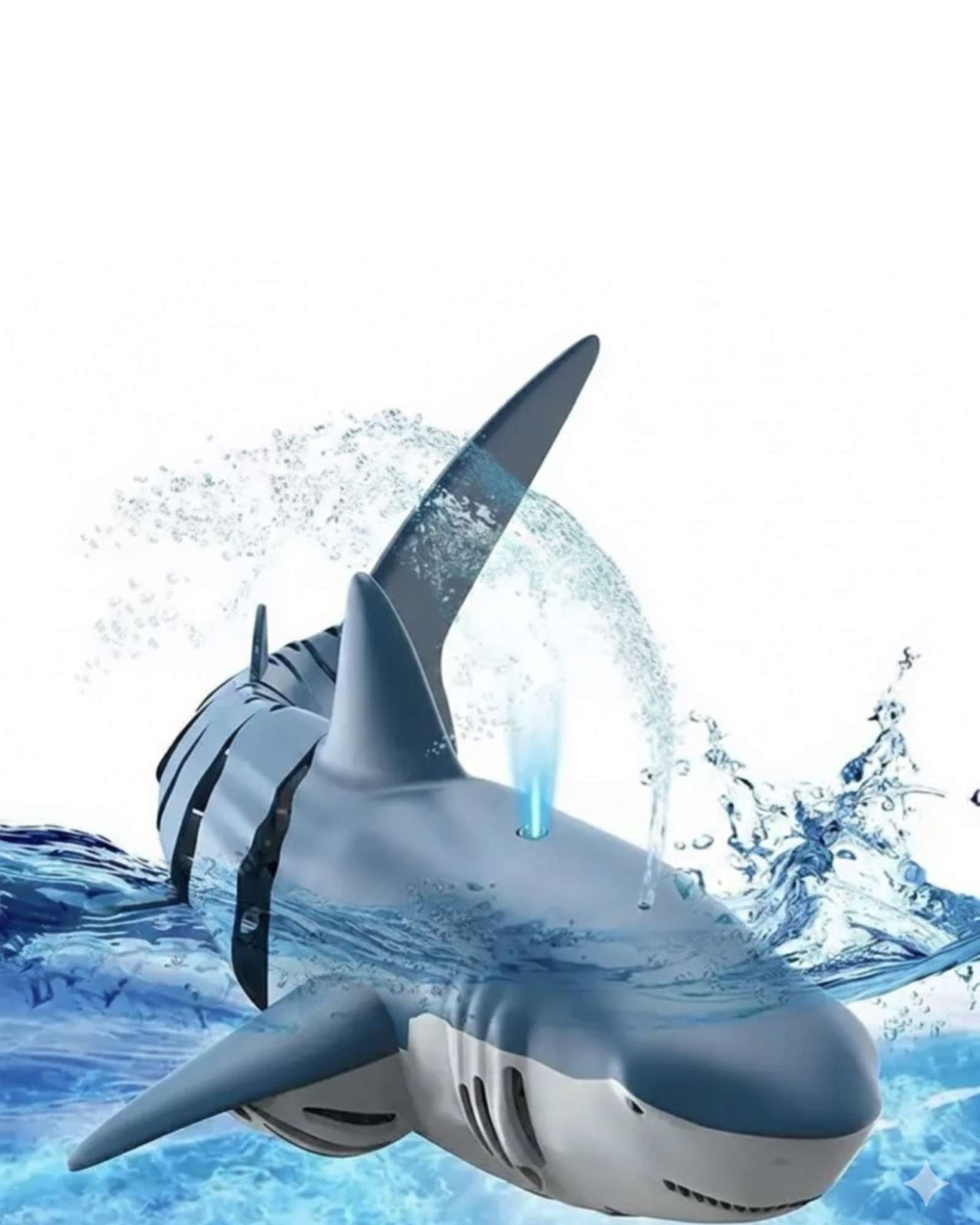 TIBURON DE JUGUETE PARA PISCINA A CONTROL REMOTO CON SPRAY - 3