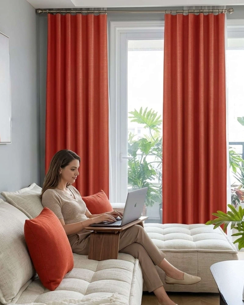 SET DE CORTINAS BLACKOUT ENGOMADAS MODERNAS DE LUJO - 1