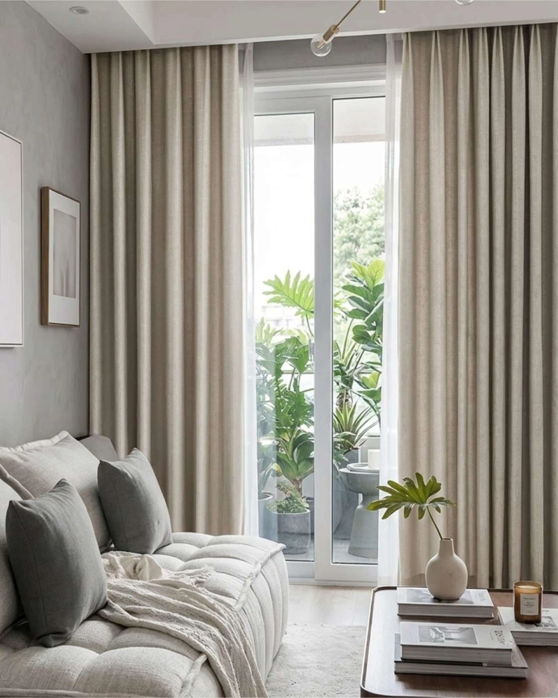 SET DE CORTINAS BLACKOUT ENGOMADAS MODERNAS DE LUJO - 1