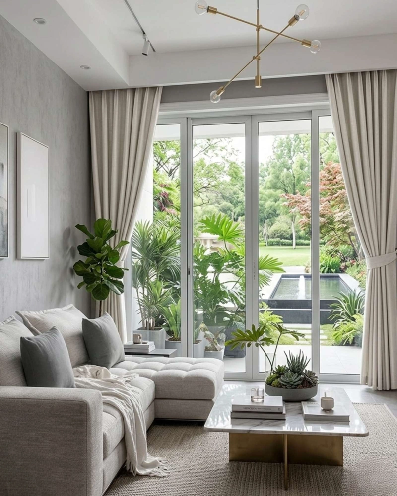 SET DE CORTINAS BLACKOUT ENGOMADAS MODERNAS DE LUJO - 3
