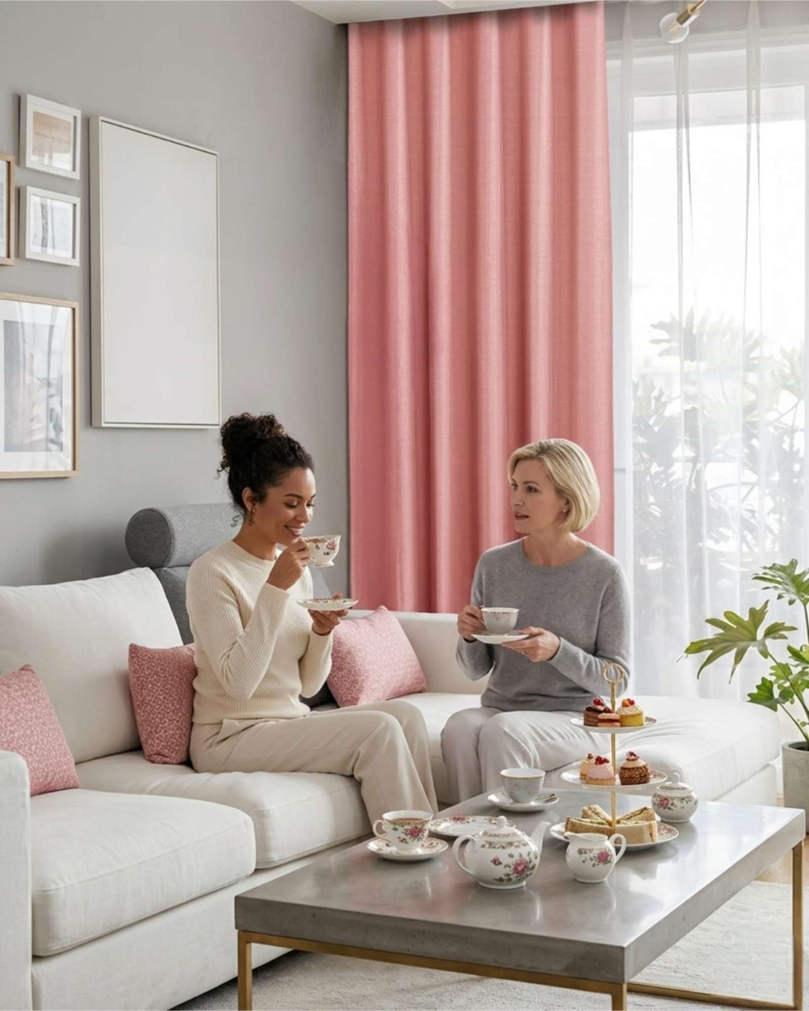 SET DE CORTINAS BLACKOUT ENGOMADAS MODERNAS DE LUJO - 5