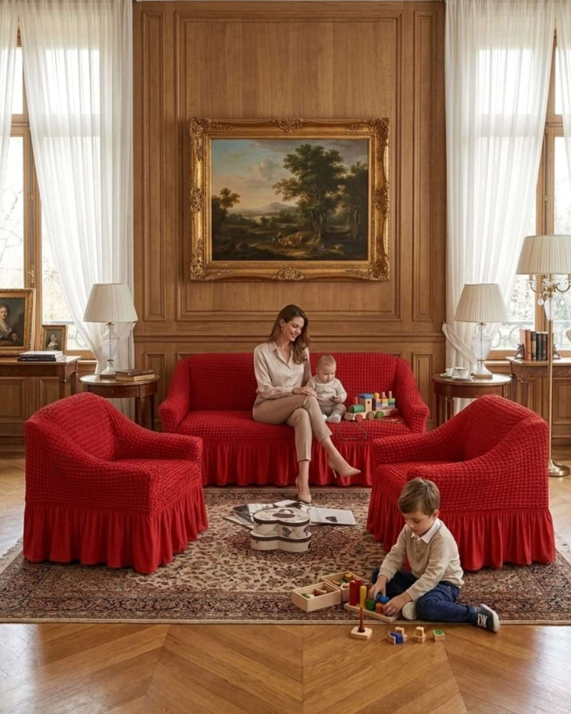 CUBRE SILLON 3+1+1 DISEÑO SOFISTICADO TURCO CON VUELO INFERIOR - 2