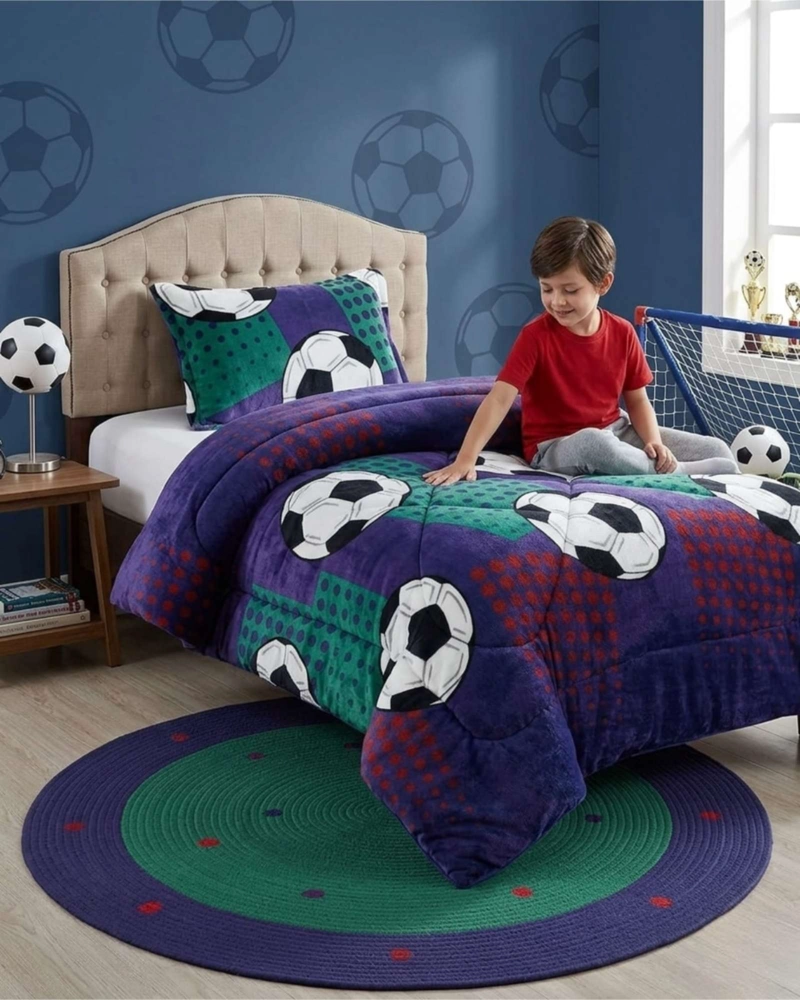 COBERTOR PLUSH DE LUJO LANA SINTETICA CONFORT SUPERIOR PLAZA Y MEDIA - 4