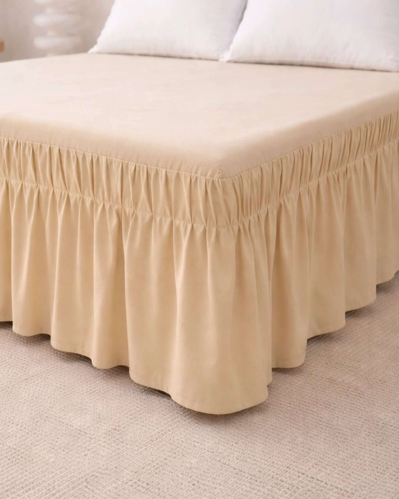 FALDON DE CAMA CON PLISADO ELEGANTE PLAZA Y MEDIA - 1