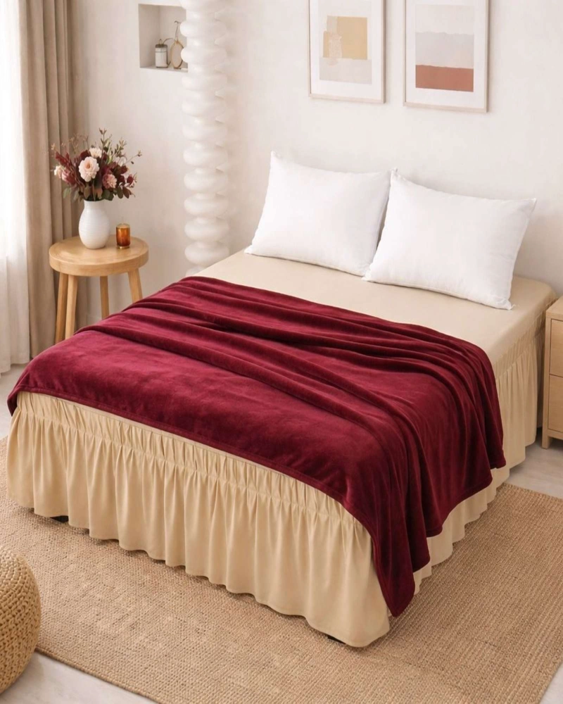 FALDON DE CAMA CON PLISADO ELEGANTE PLAZA Y MEDIA - 4