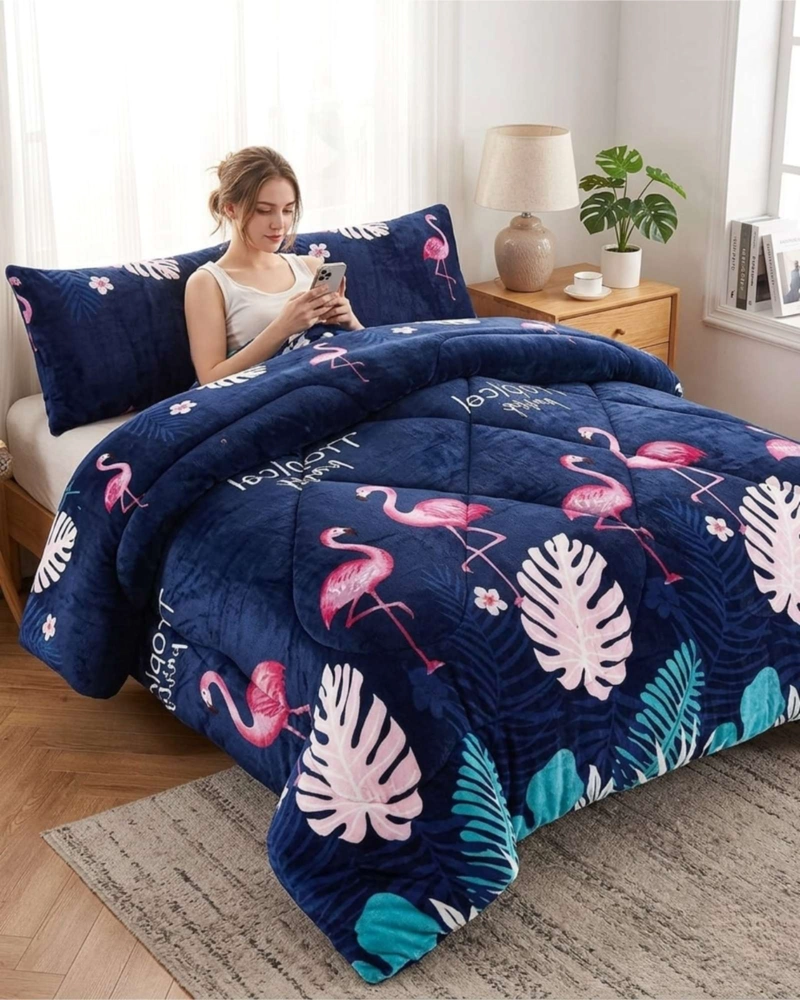 CUBRECAMA PLUSH 2 PLAZAS CON CHIPORRO EXTRA CALIDO - TE RMICO SUAVE - 4