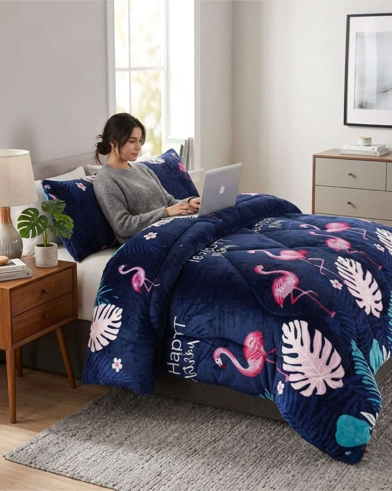 CUBRECAMA PLUSH 2 PLAZAS CON CHIPORRO EXTRA CALIDO - TE RMICO SUAVE - 5