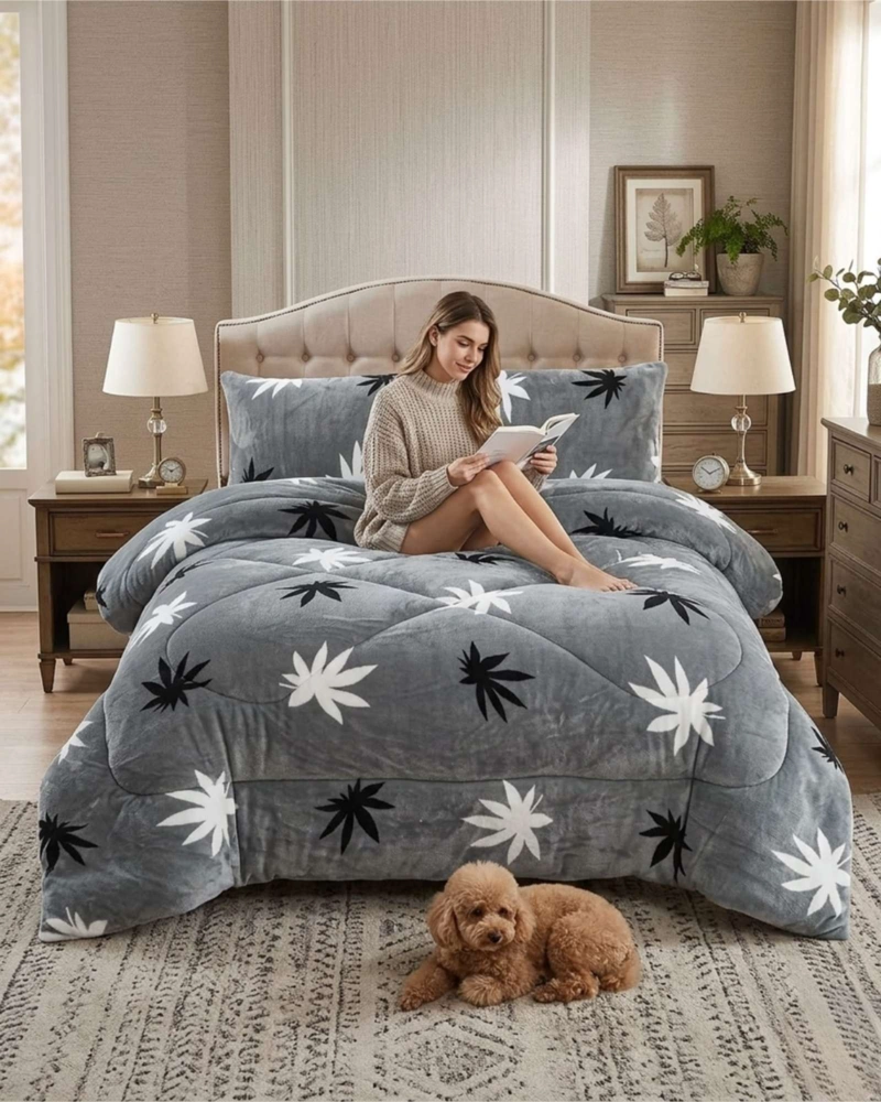CUBRECAMA PLUSH 2 PLAZAS CON CHIPORRO EXTRA CALIDO - TE RMICO SUAVE - 1