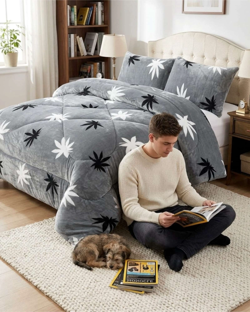 CUBRECAMA PLUSH 2 PLAZAS CON CHIPORRO EXTRA CALIDO - TE RMICO SUAVE - 3
