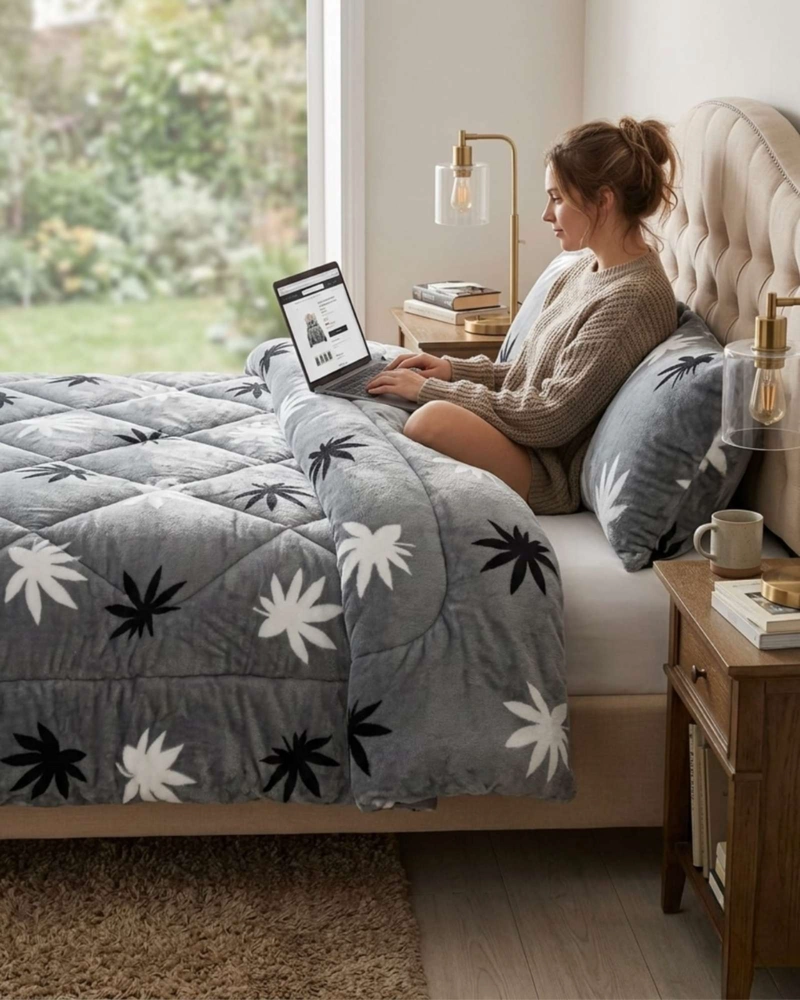 CUBRECAMA PLUSH 2 PLAZAS CON CHIPORRO EXTRA CALIDO - TE RMICO SUAVE - 4