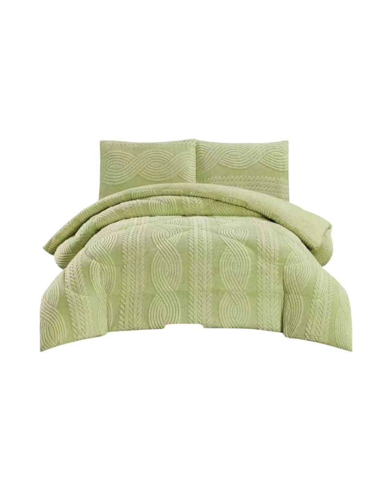 CUBRECAMA TRENZADO ULTRA SUAVE INVIERNO + FUNDAS - 3