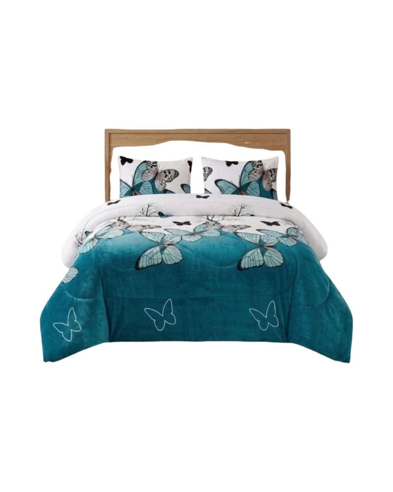 CUBRECAMA 2 PLAZAS TEXTURA PLUSH Y CHIPORRO PREMIUM + FUNDAS - 5