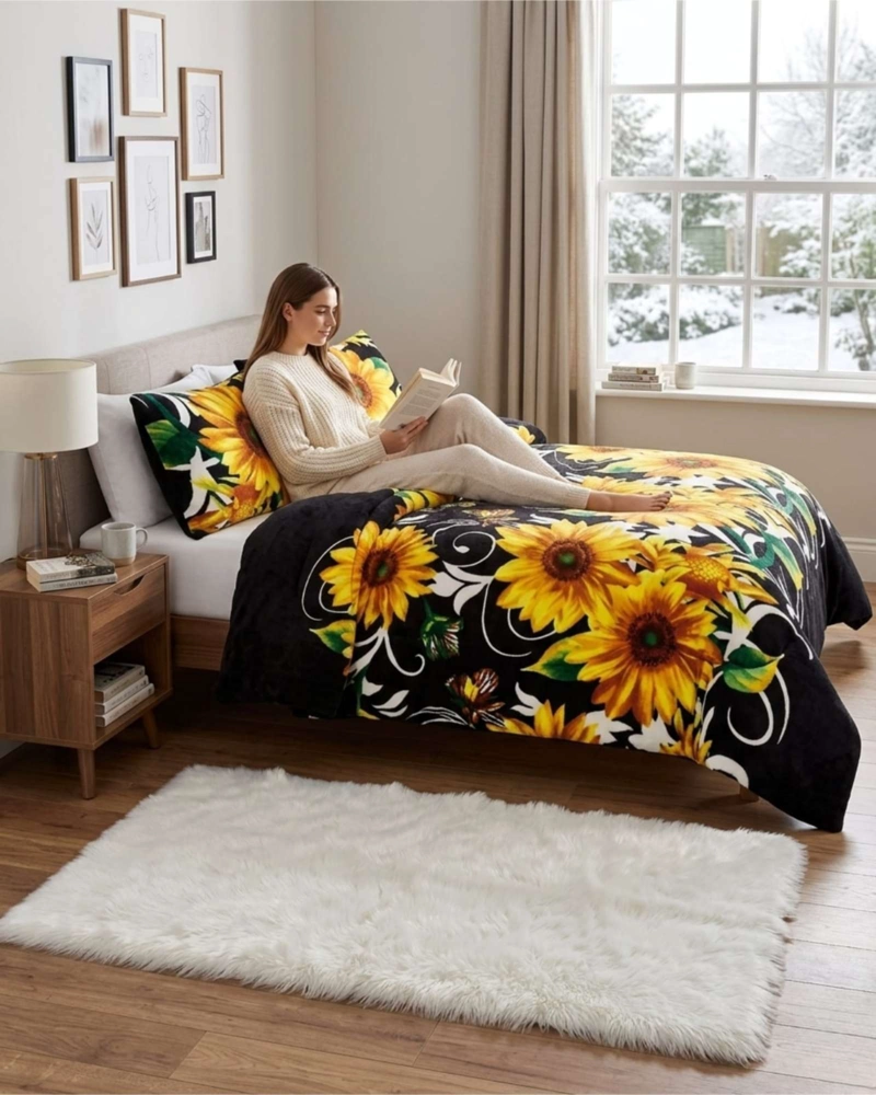 CUBRECAMA 2 PLAZAS TEXTURA PLUSH Y CHIPORRO PREMIUM + FUNDAS - 5