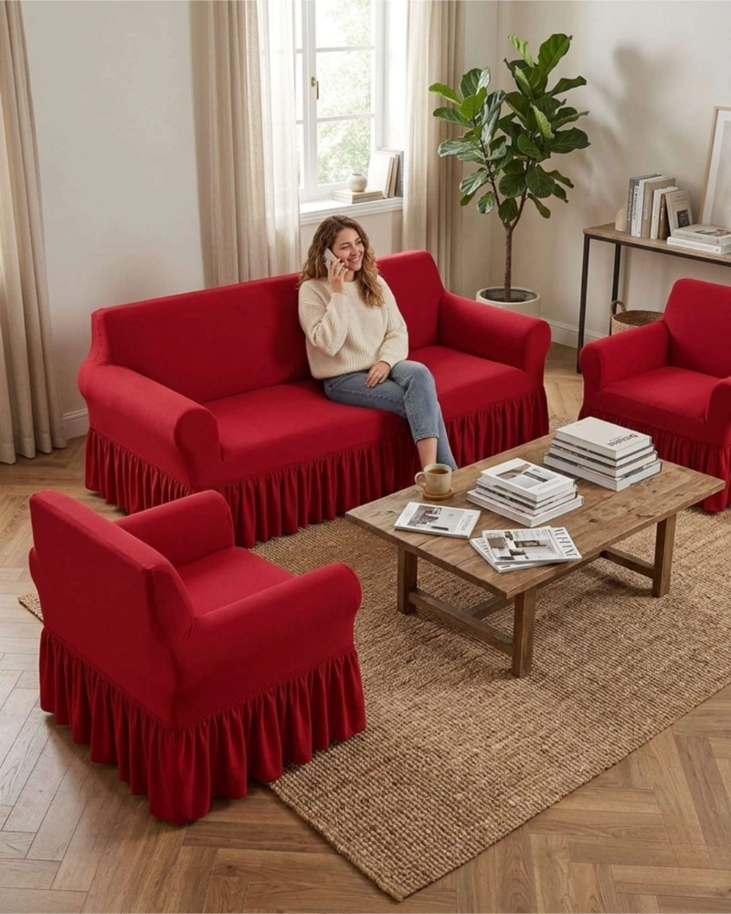 JUEGO DE FUNDAS PARA SILLON ELASTICAS CON FAROLAO 3+1+1 - 1