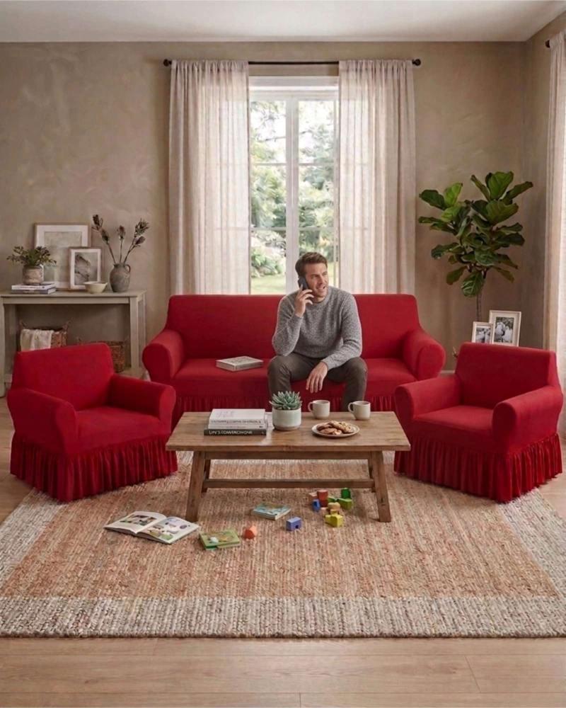JUEGO DE FUNDAS PARA SILLON ELASTICAS CON FAROLAO 3+1+1 - 2