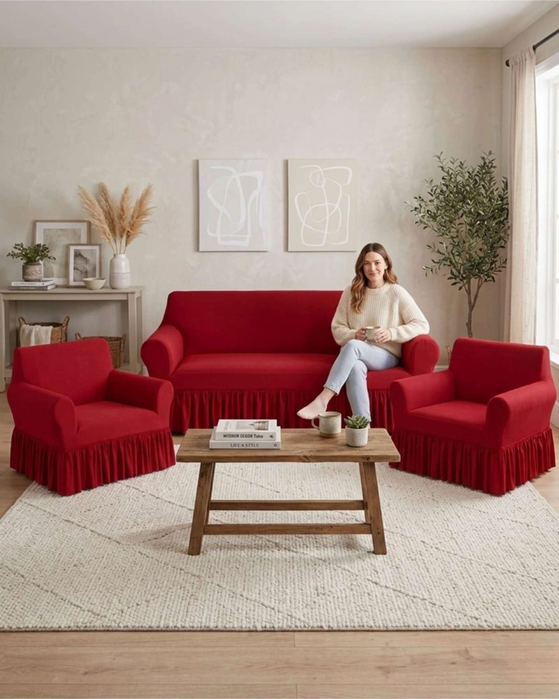 JUEGO DE FUNDAS PARA SILLON ELASTICAS CON FAROLAO 3+1+1 - 3