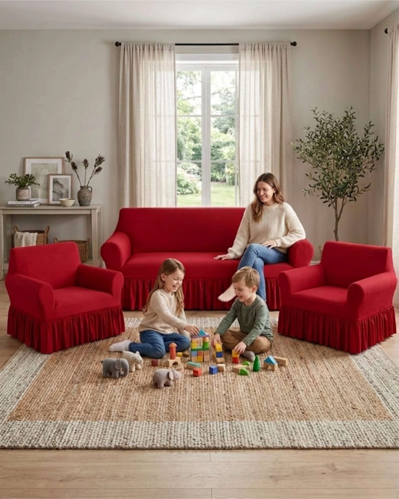 JUEGO DE FUNDAS PARA SILLON ELASTICAS CON FAROLAO 3+1+1 - 4