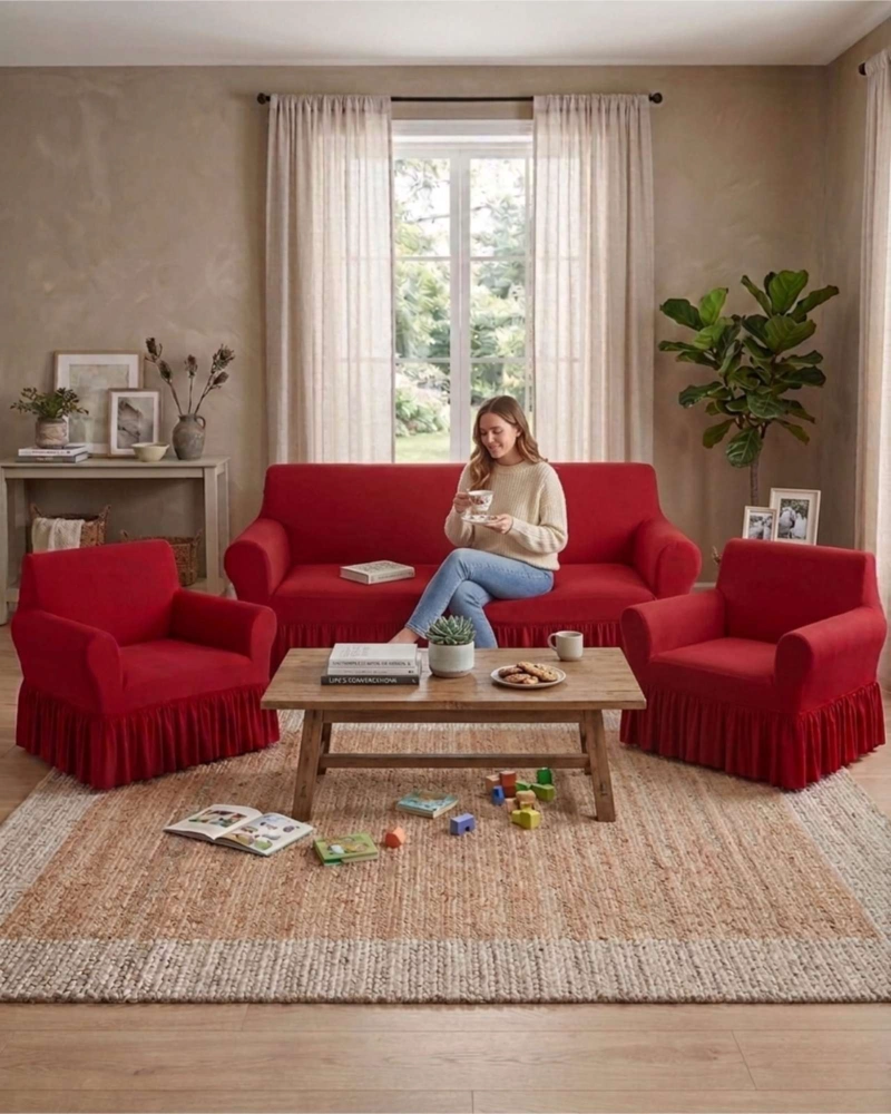 JUEGO DE FUNDAS PARA SILLON ELASTICAS CON FAROLAO 3+1+1 - 5