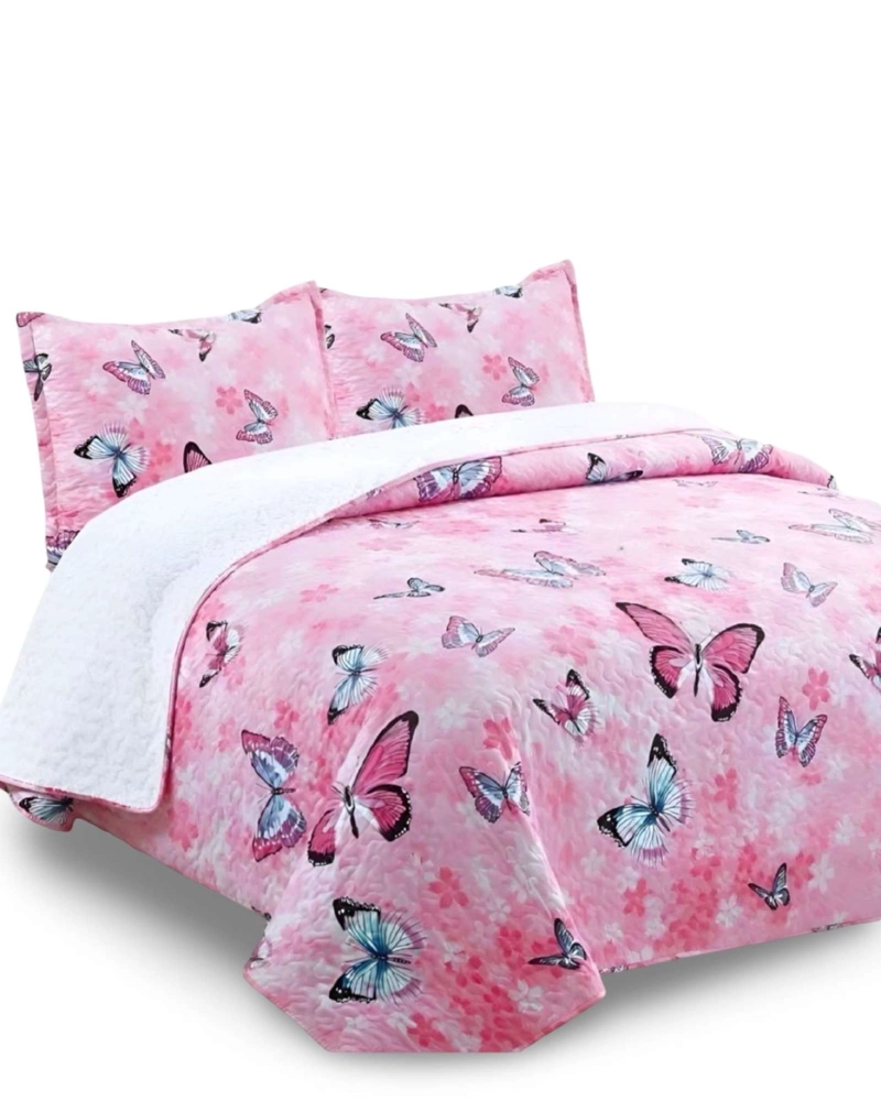COBERTOR COLCHA QUILT SHERPA OTOÑO INVIERNO 2 PLAZAS - 5