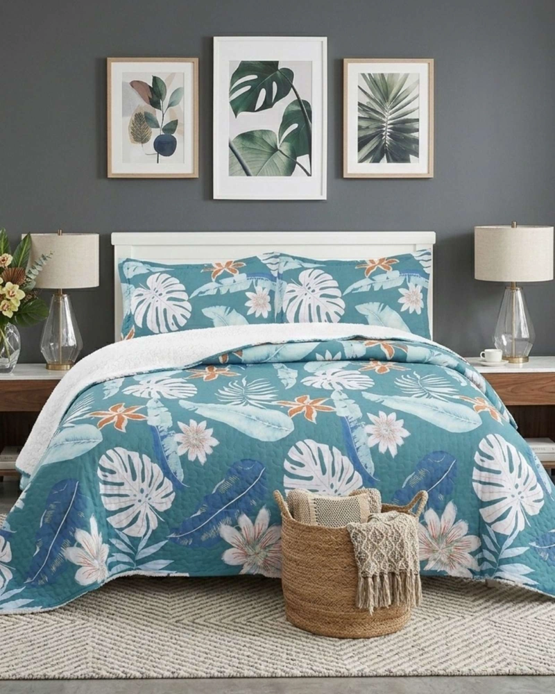 CUBRECAMA QUILT SHERPA PLAZA Y MEDIA 180 X 230 CM - 1