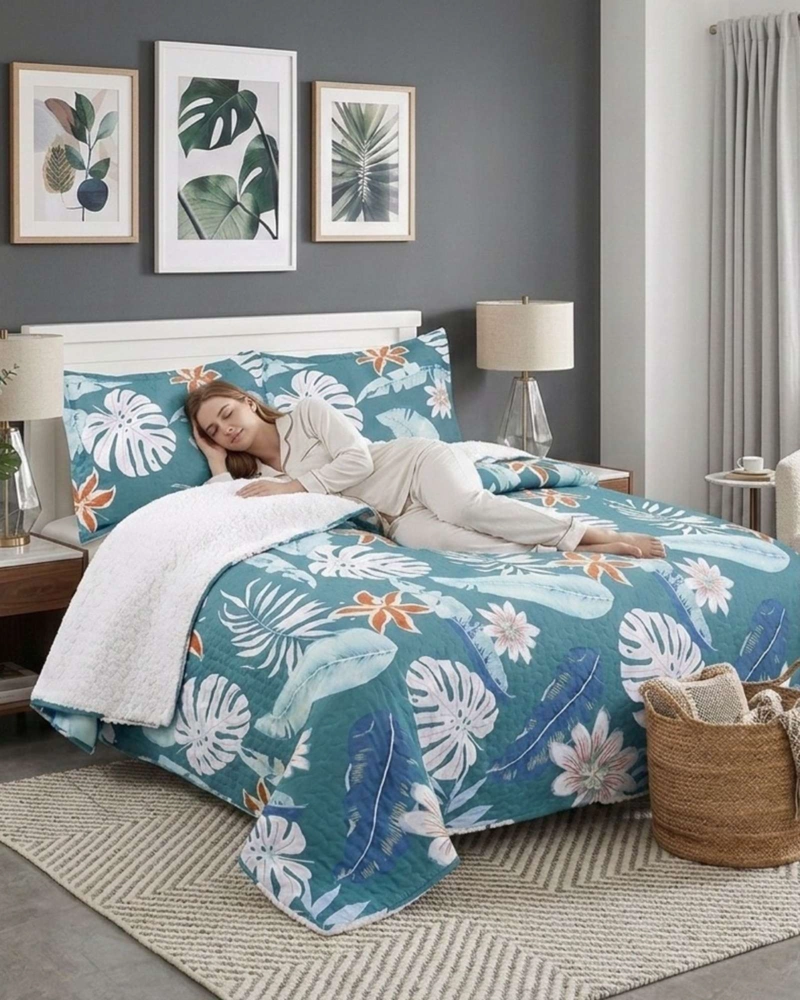CUBRECAMA QUILT SHERPA PLAZA Y MEDIA 180 X 230 CM - 2