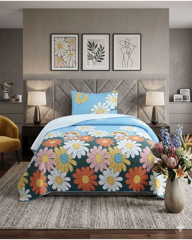 CUBRECAMA QUILT SHERPA PLAZA Y MEDIA 180 X 230 CM - 1