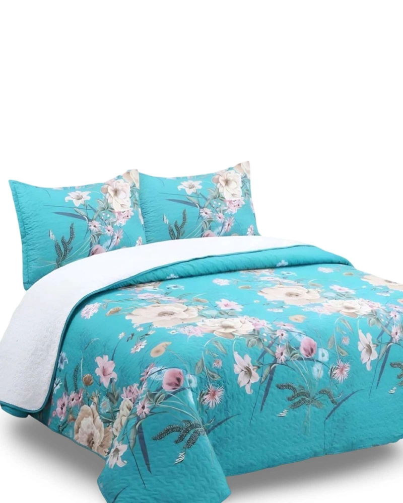 COBERTOR COLCHA QUILT SHERPA OTOÑO INVIERNO 2 PLAZAS - 5