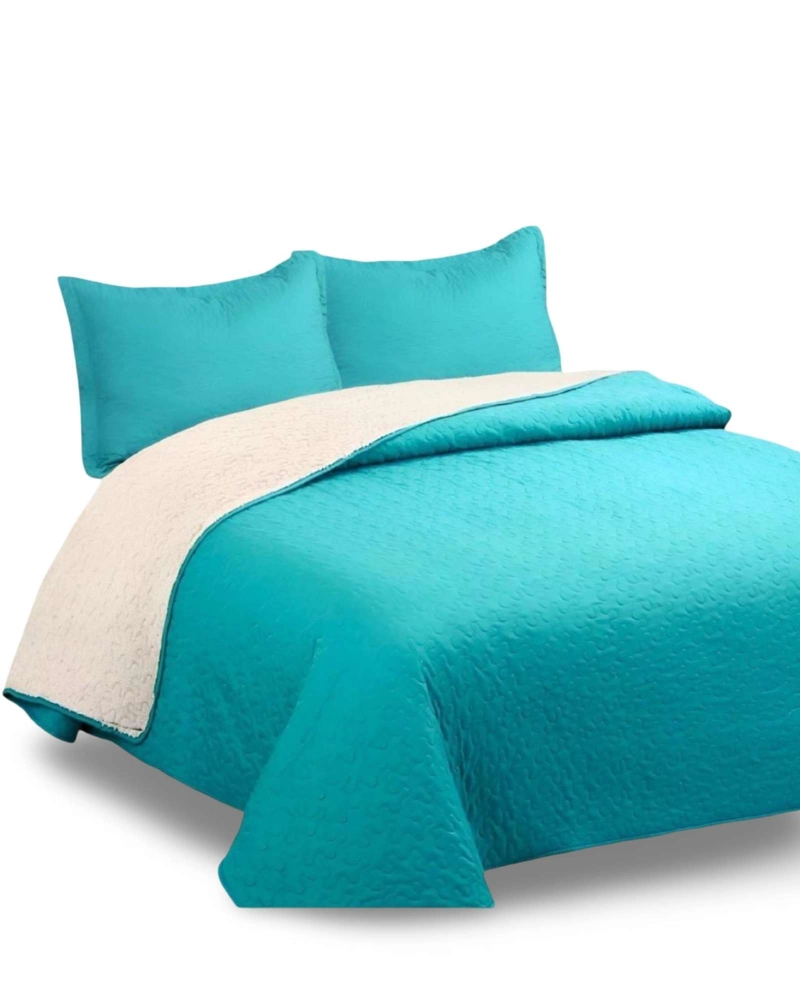 COBERTOR COLCHA QUILT SHERPA OTOÑO INVIERNO 2 PLAZAS - 5