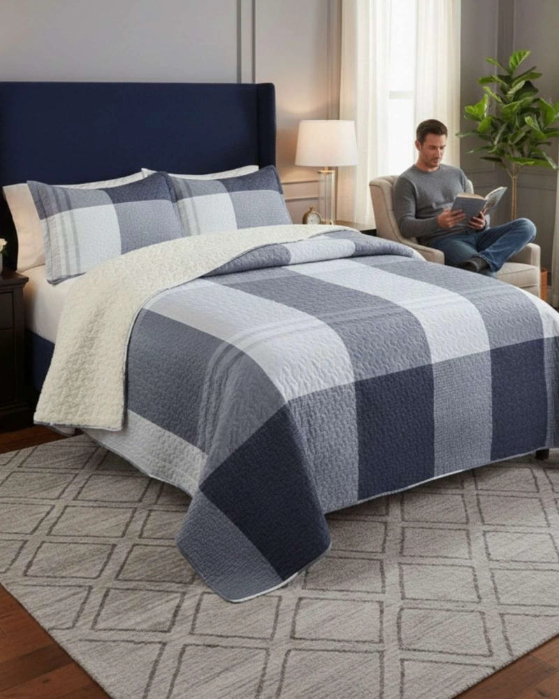 CUBRECAMA QUILT CON SHERPA 2 PLAZA 230 CM X 250 CM - 2