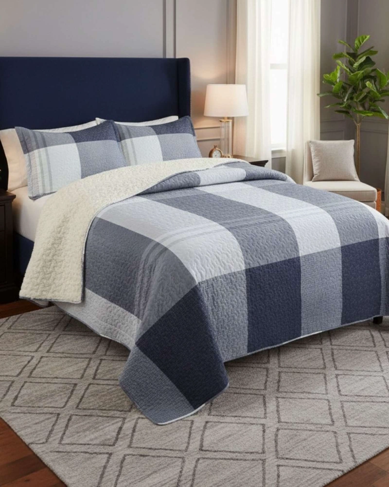 CUBRECAMA QUILT CON SHERPA 2 PLAZA 230 CM X 250 CM - 4