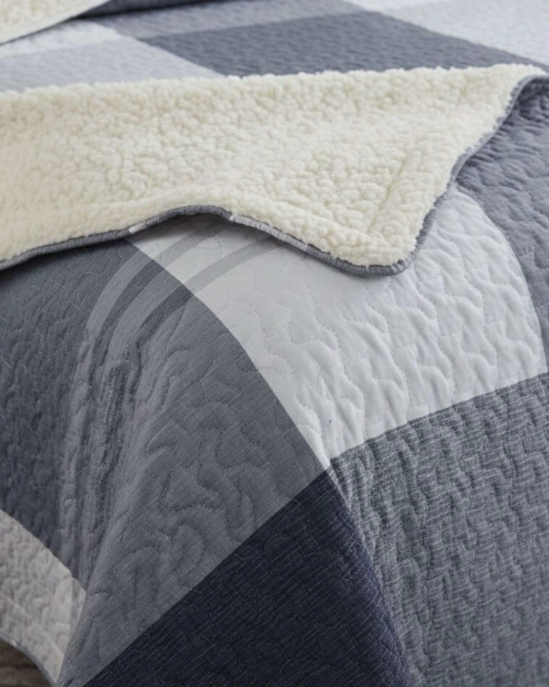 CUBRECAMA QUILT CON SHERPA 2 PLAZA 230 CM X 250 CM - 6
