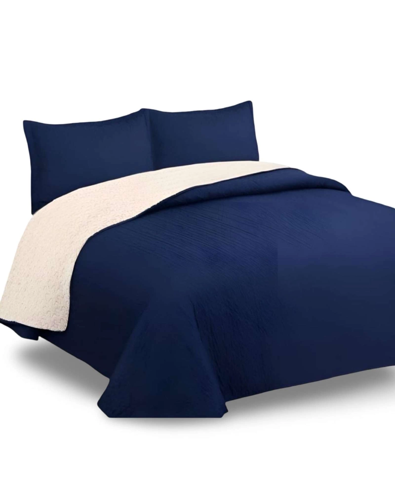 COBERTOR COLCHA QUILT SHERPA OTOÑO INVIERNO 2 PLAZAS - 5