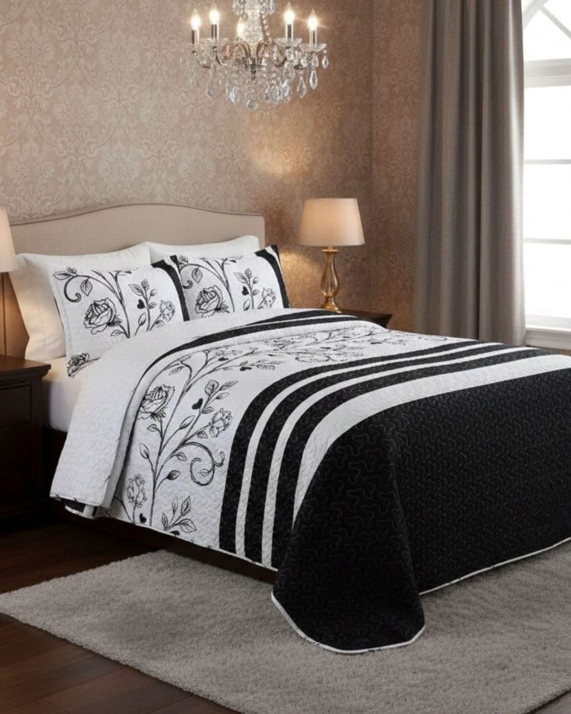 COBERTOR COLCHA QUILT SHERPA OTOÑO INVIERNO 2 PLAZAS - 4